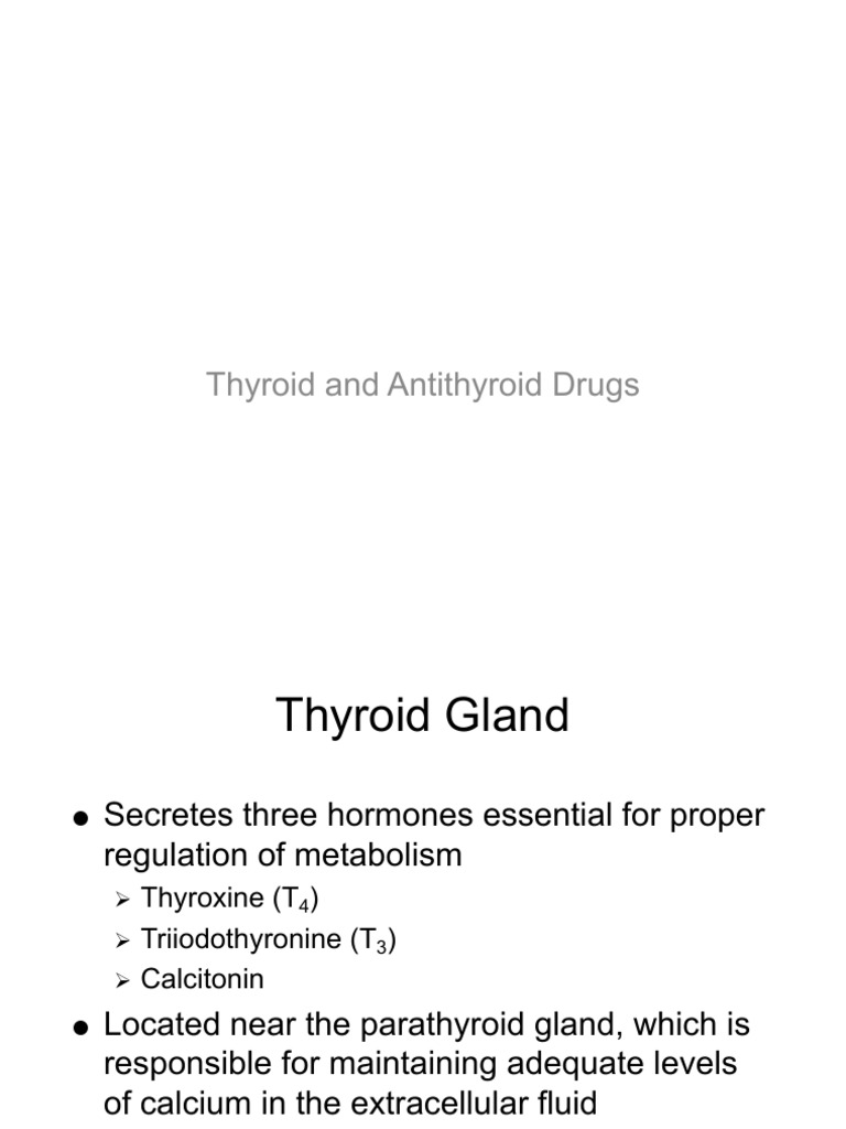 Pharmacology Thyroid and Antithyroid Drugs | PDF | Thyroid ...
