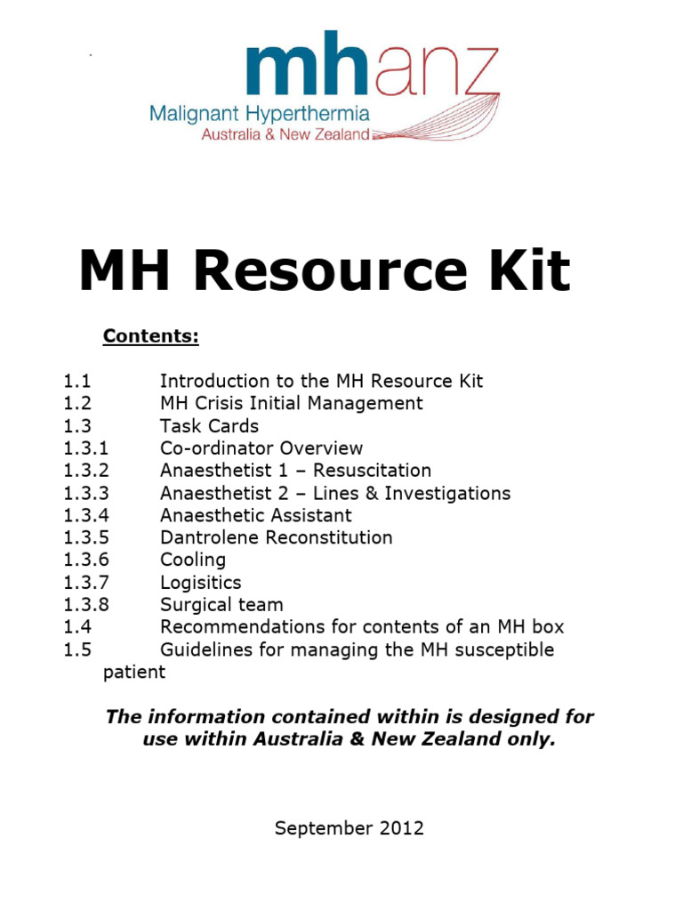 MH Guidelines | PDF | Anesthesia | Medicine