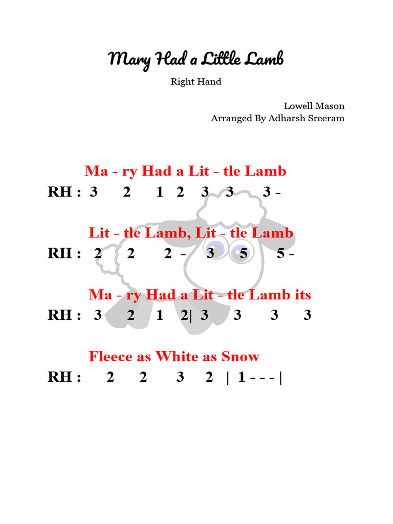 Mary Had A Little Lamb | PDF