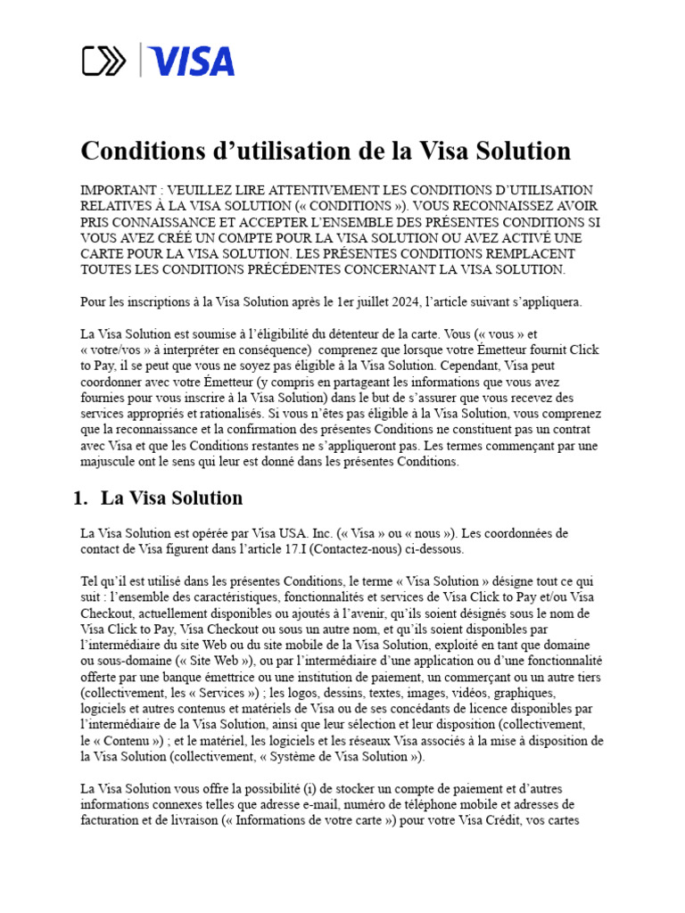 FR Terms of Service | PDF | Arbitrage | Visa Inc.