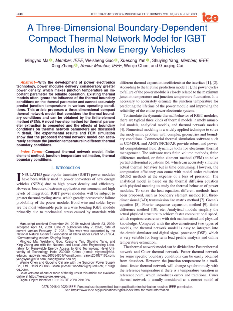 A Three-Dimensional Boundary-Dependent Compact Thermal Network Model ...