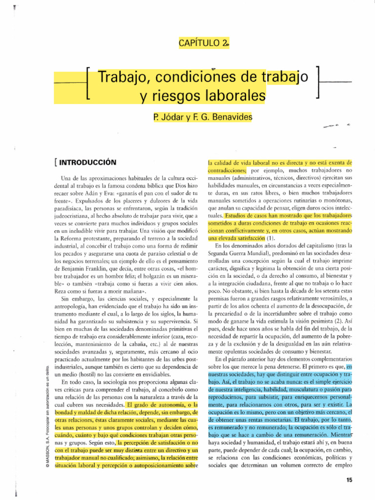4.1 Trabajo, Condiciones de Trabajo y Riesgos Laborales | PDF | Derecho ...