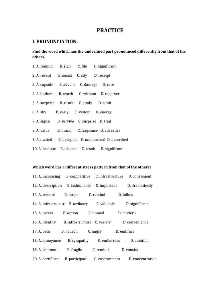 Practice Pronunciation | PDF