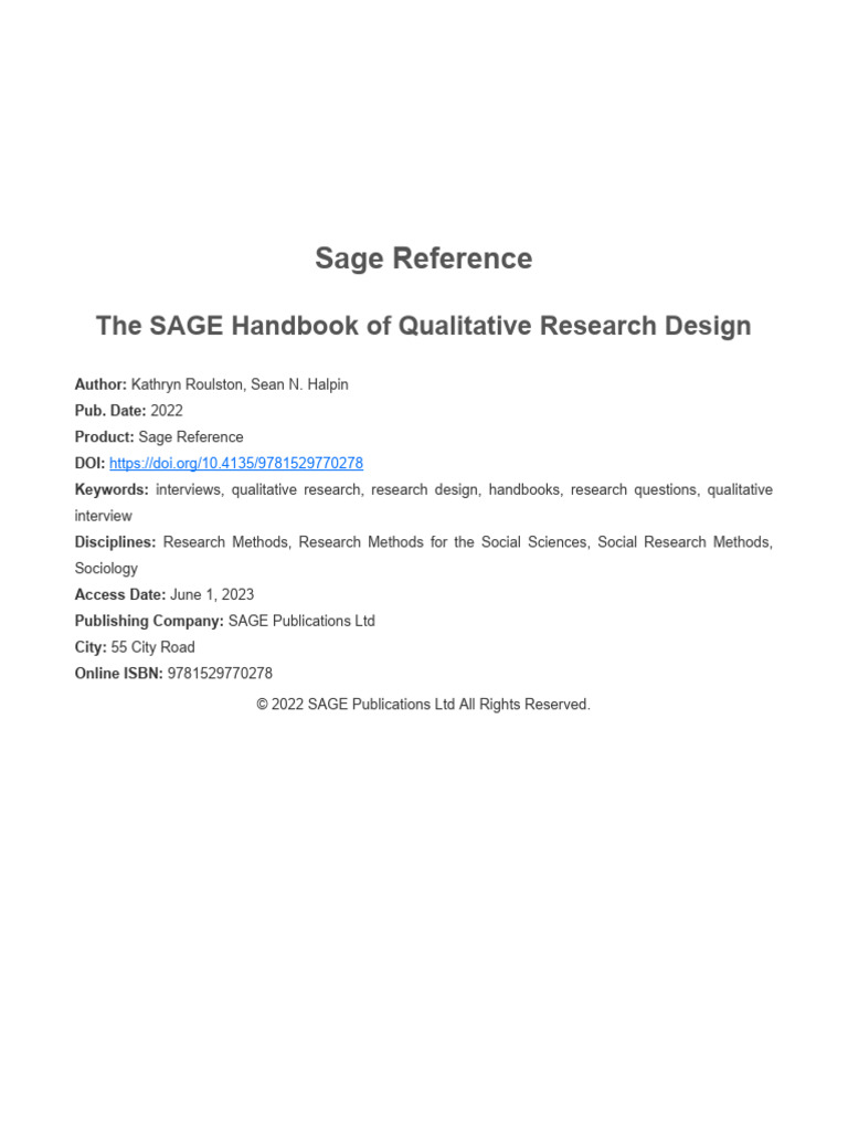 Roulston & Halpin - Research With Interviews | PDF | Qualitative ...