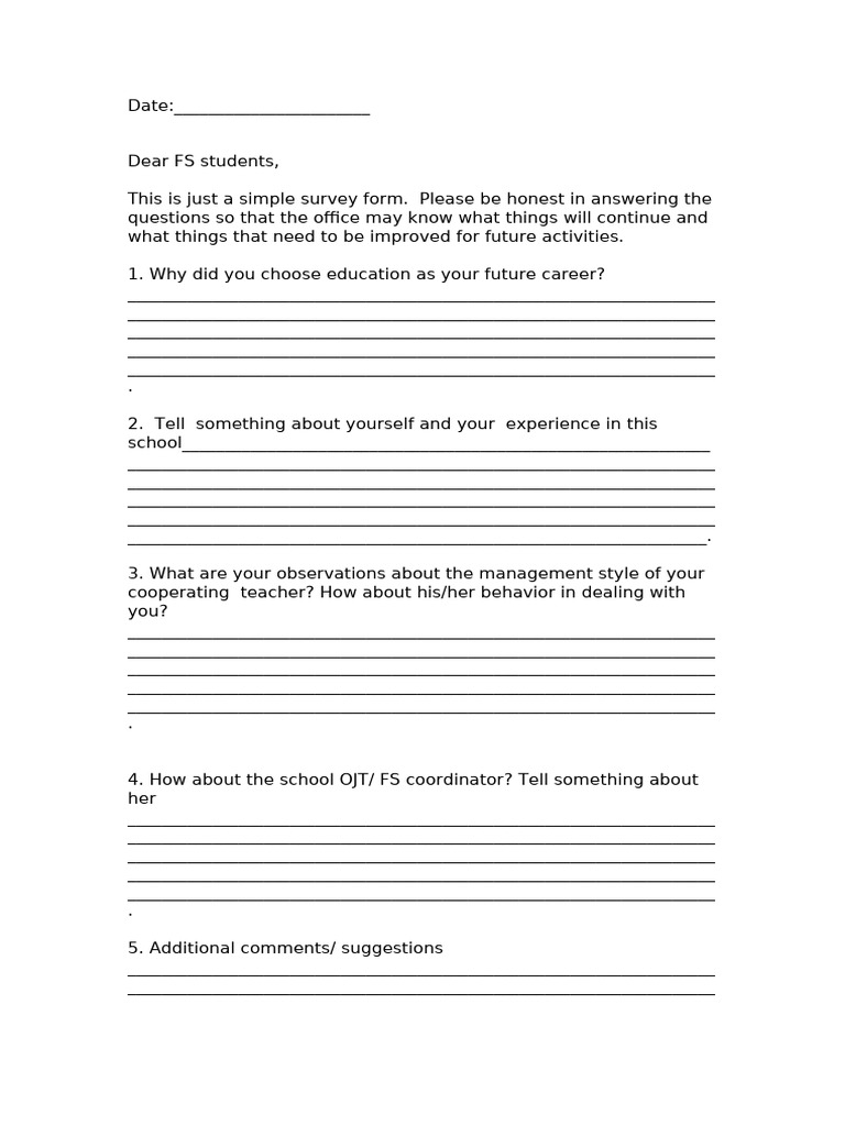 Survey Form For Um PST | PDF | Chess Theory