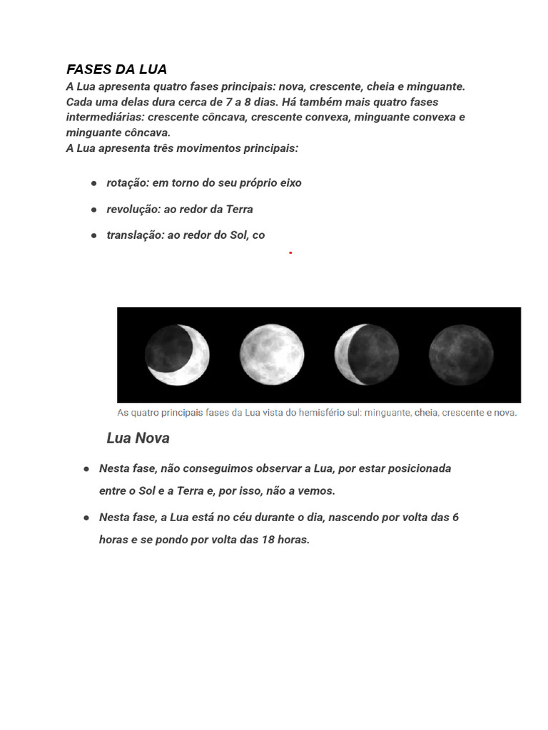 Fases Da Lua | PDF
