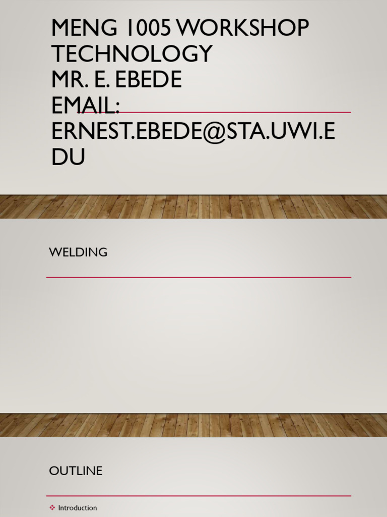 Meng 1005 Workshop Technology | PDF | Welding | Construction