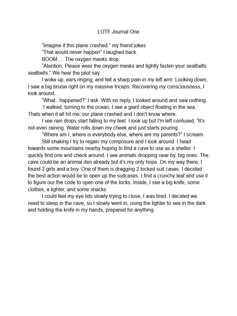 LOTF Journal 1 | PDF