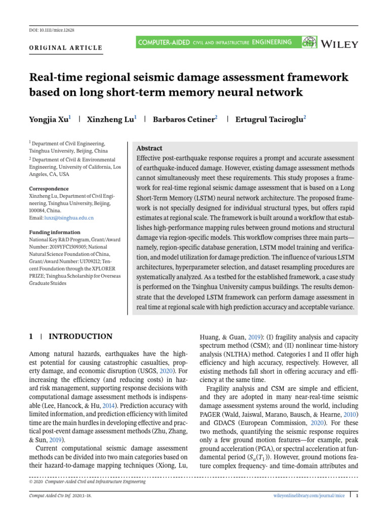Real-Time Regional Seismic Damage Assessment Framework Based On Long ...