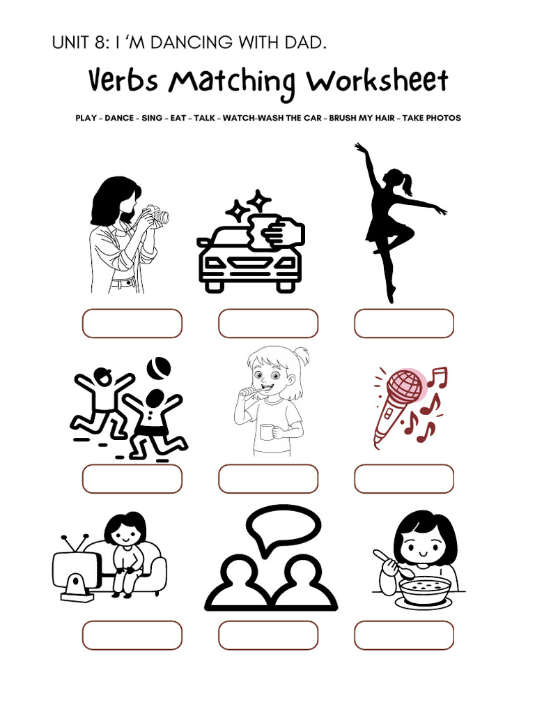 Verbs Matching Worksheet | PDF