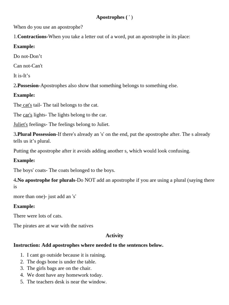 Apostrophes | PDF