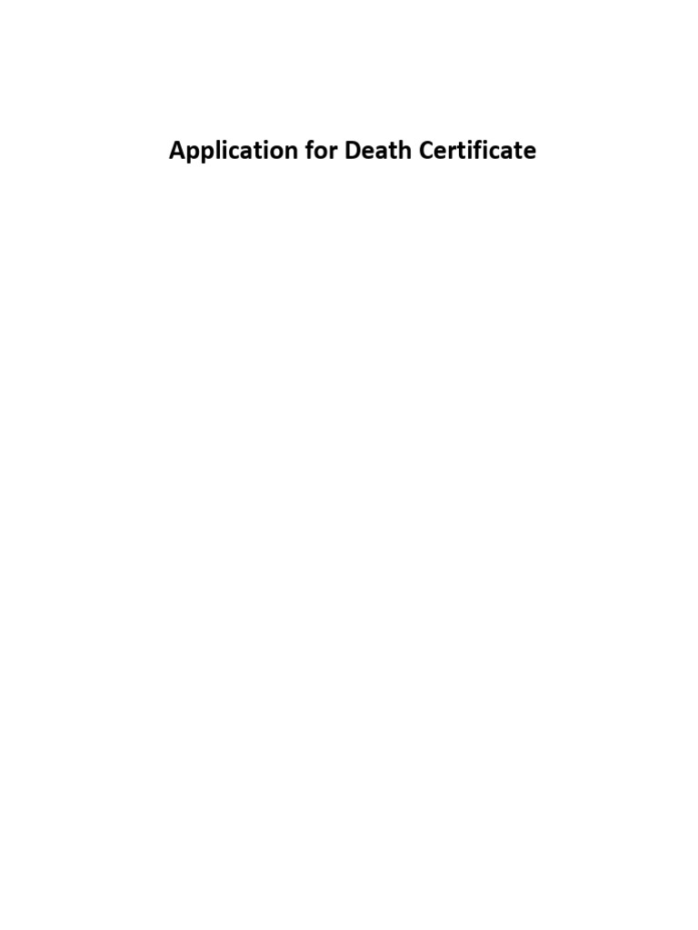Application For Death Certificate - 055459 | PDF