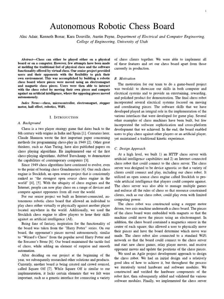Robot Chess S Paper | PDF
