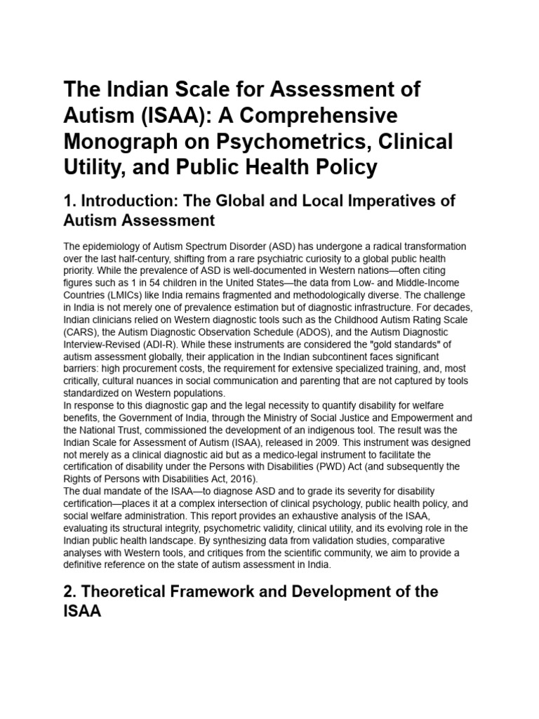ISAA Test Autism Research Strategy | PDF | Autism | Validity (Statistics)