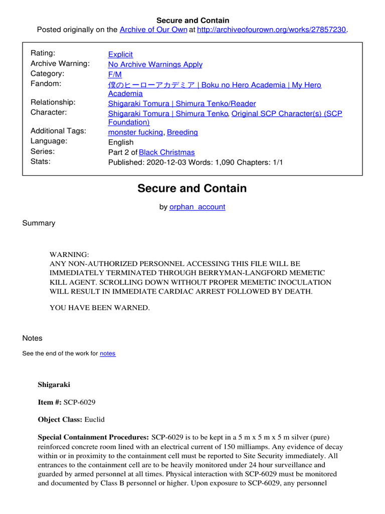 Secure and Contain | PDF | Zoology
