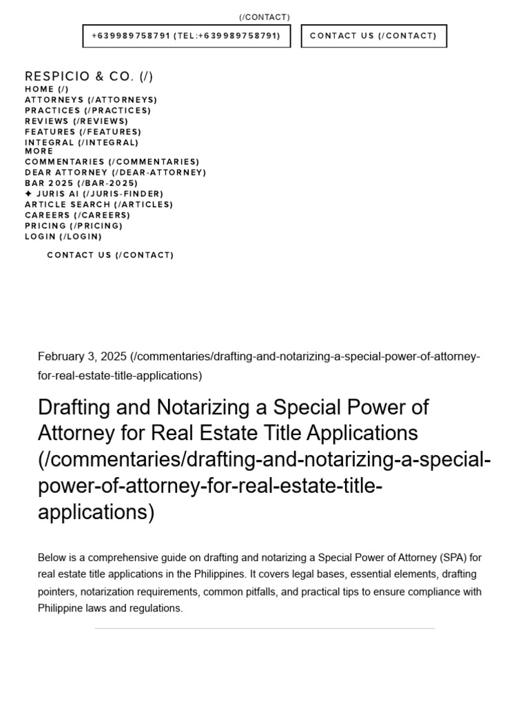 Drafting and Notarizing A Special Power of Attorney For Real Estate ...