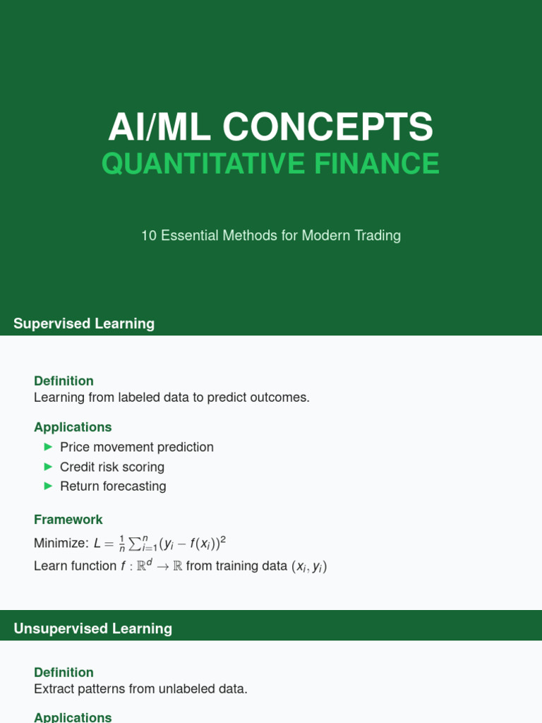 AI - ML Concepts in Quant Finance | PDF | Cross Validation (Statistics ...