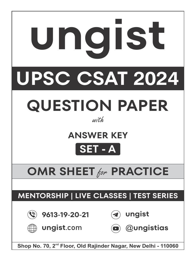 CSAT Previous Year Papers 2024 To 2020 For Practice | PDF | Interest ...