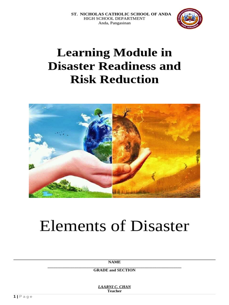 Learning Module in Disaster Readiness and Risk Reduction FINAL | PDF ...