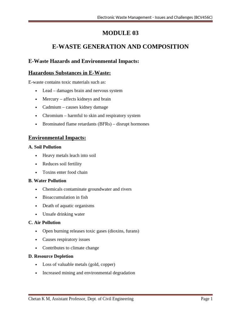 E-Waste MGT Module 3 | PDF | Electronic Waste | Waste