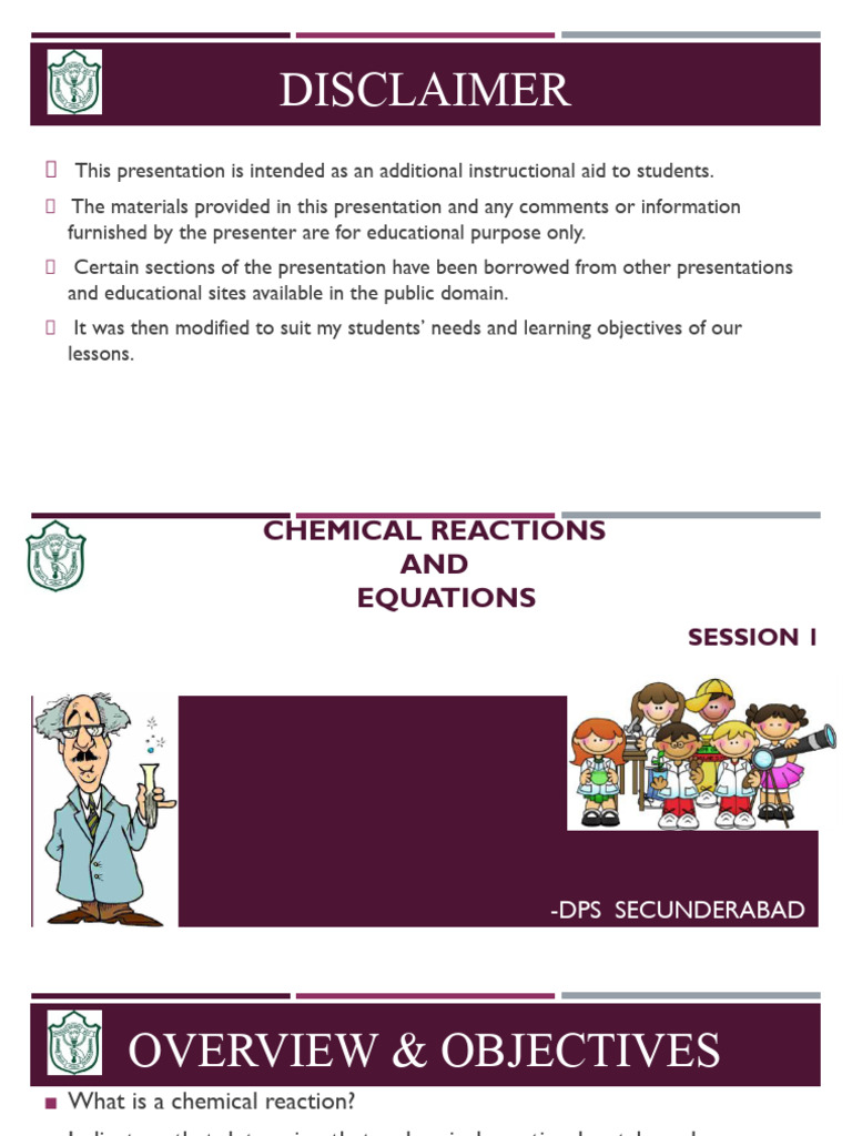 Class X - Chem - PPT - Part 1 of 7 - Chapter 1 - Chemical Reactions and ...