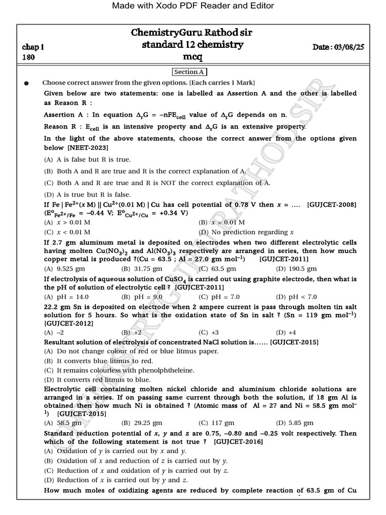 MCQ - D03 Aug 2025 | PDF