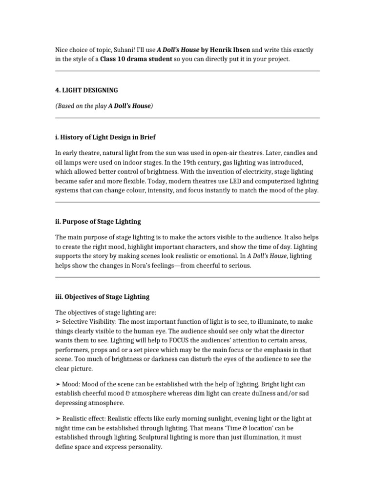 Light Design Project-1 | PDF | Lighting | Light