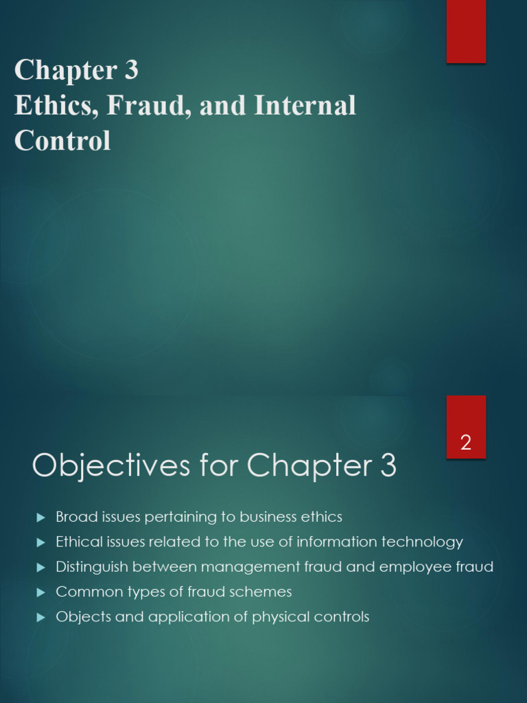 Chapter 3 - Ethic, Fraud and Internal Control | PDF | Internal Control ...