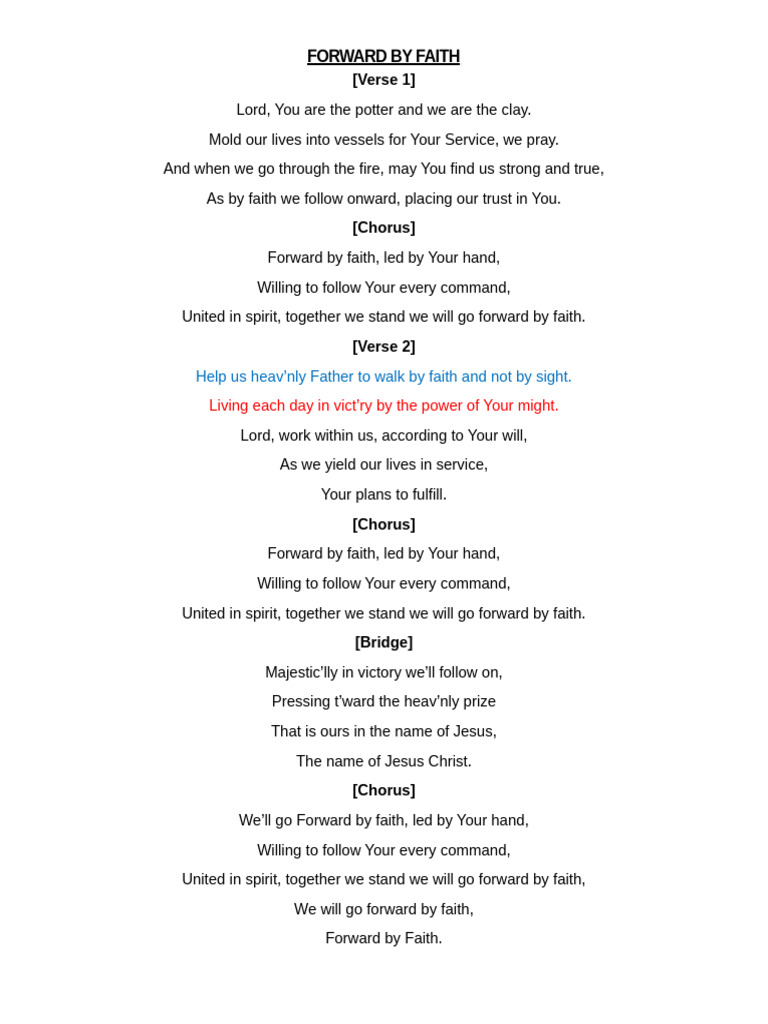 Forward by Faith | PDF