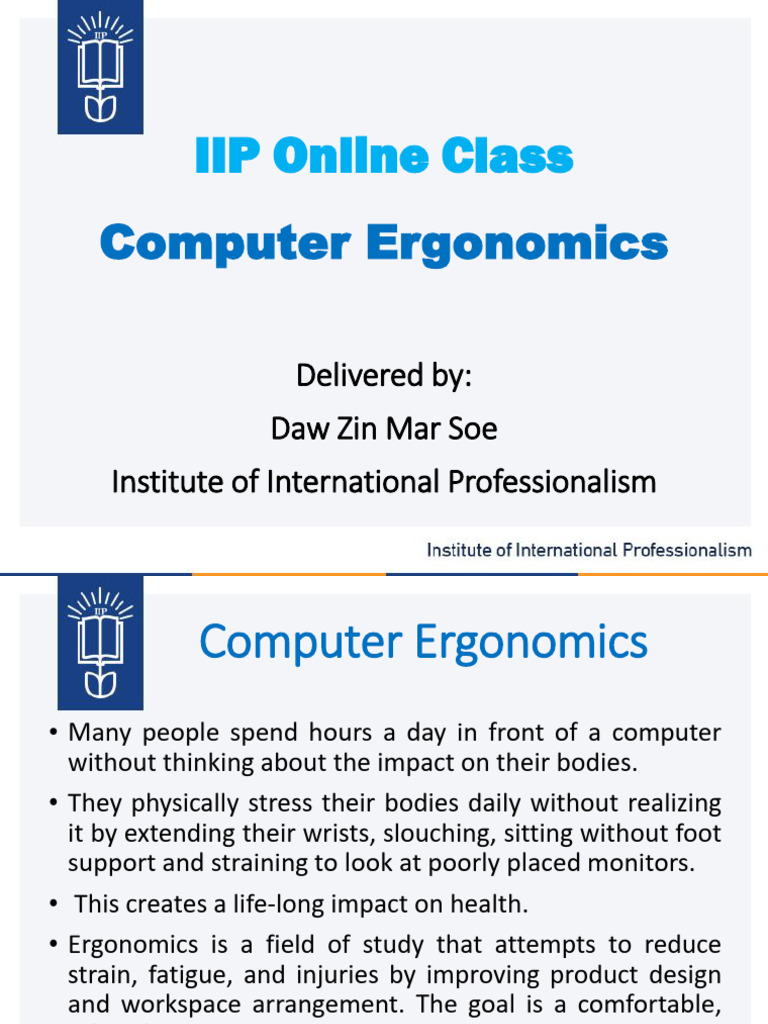 Computer Ergonomics Edexcel ASLevel IT | PDF | Anatomical Terms Of ...