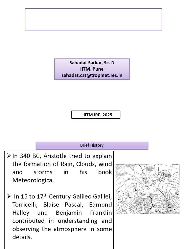 NWP Sahadat Sarkar JRF IITM Class 1 | PDF | Numerical Weather ...