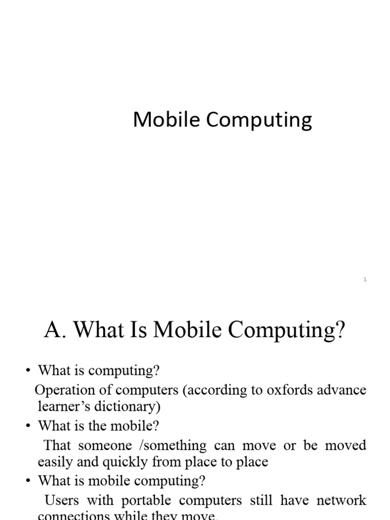 Mobile Computing S8 CSE Mod 1 KTU | PDF | Computer Network | World Wide Web