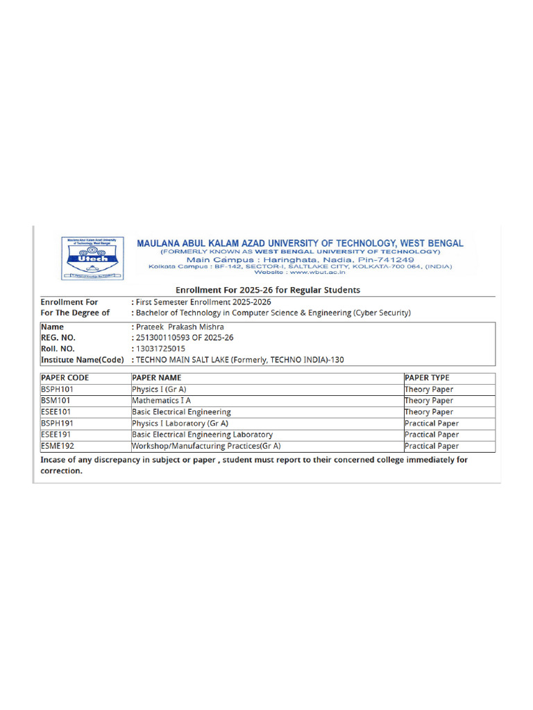Enrollment Form | PDF