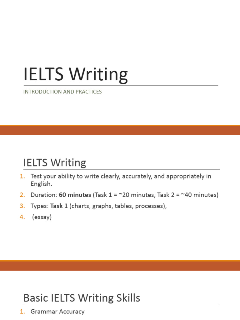 IELTS Writing - Week 2 (Intro + Basic Skills) | PDF