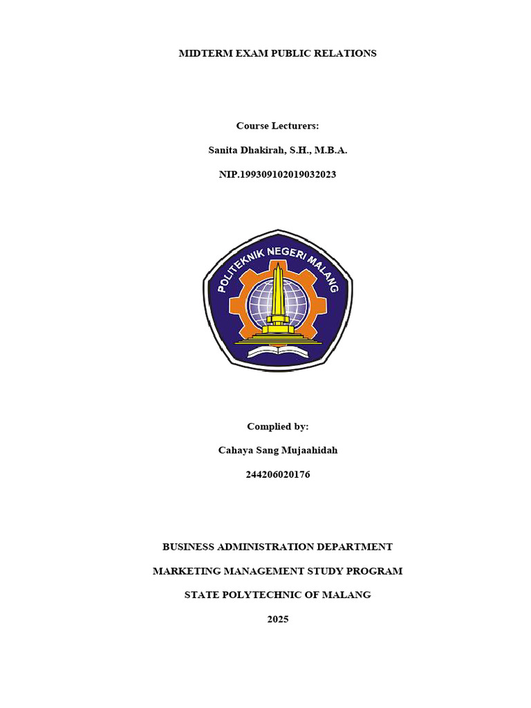Midterm Exam Public Relations | PDF | Public Relations | Mass Media