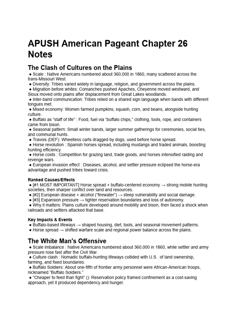 Apush Chapter 26 Notes | PDF | Free Silver | Cowboys