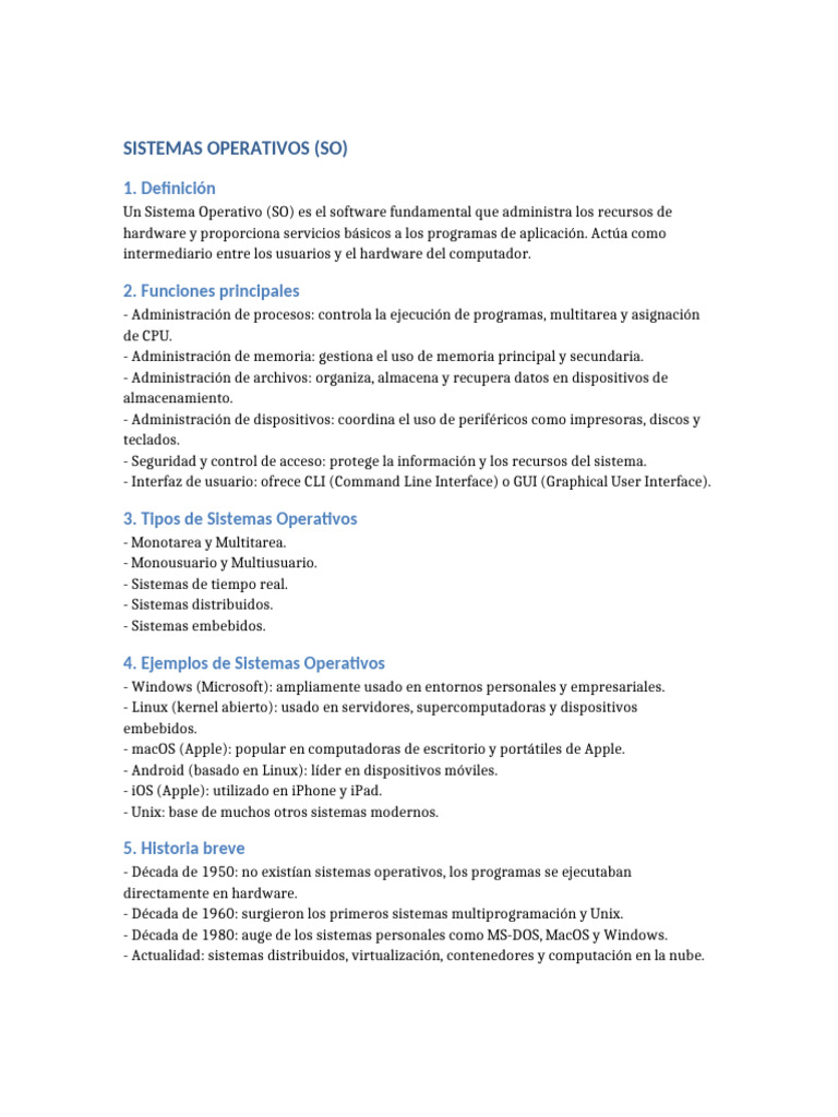 Sistemas Operativos | PDF | Sistema operativo | Hardware de la computadora