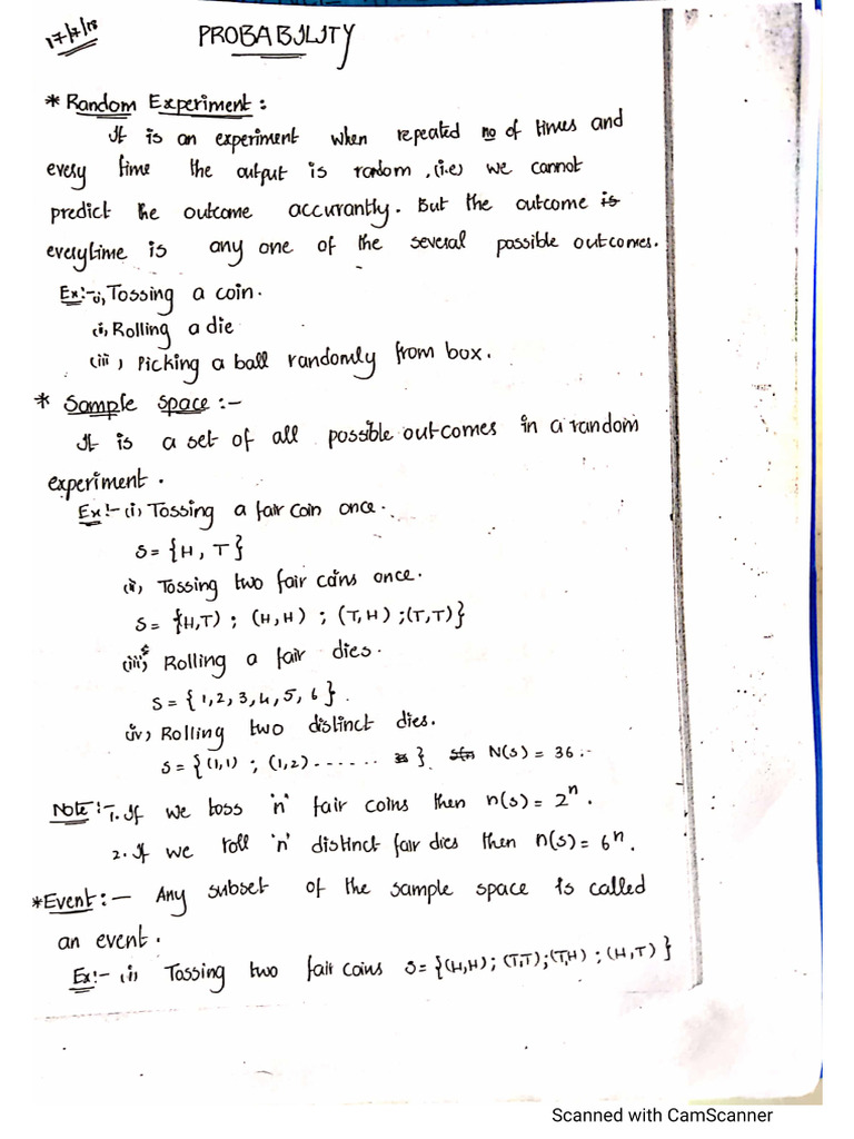 Probability Notes | PDF