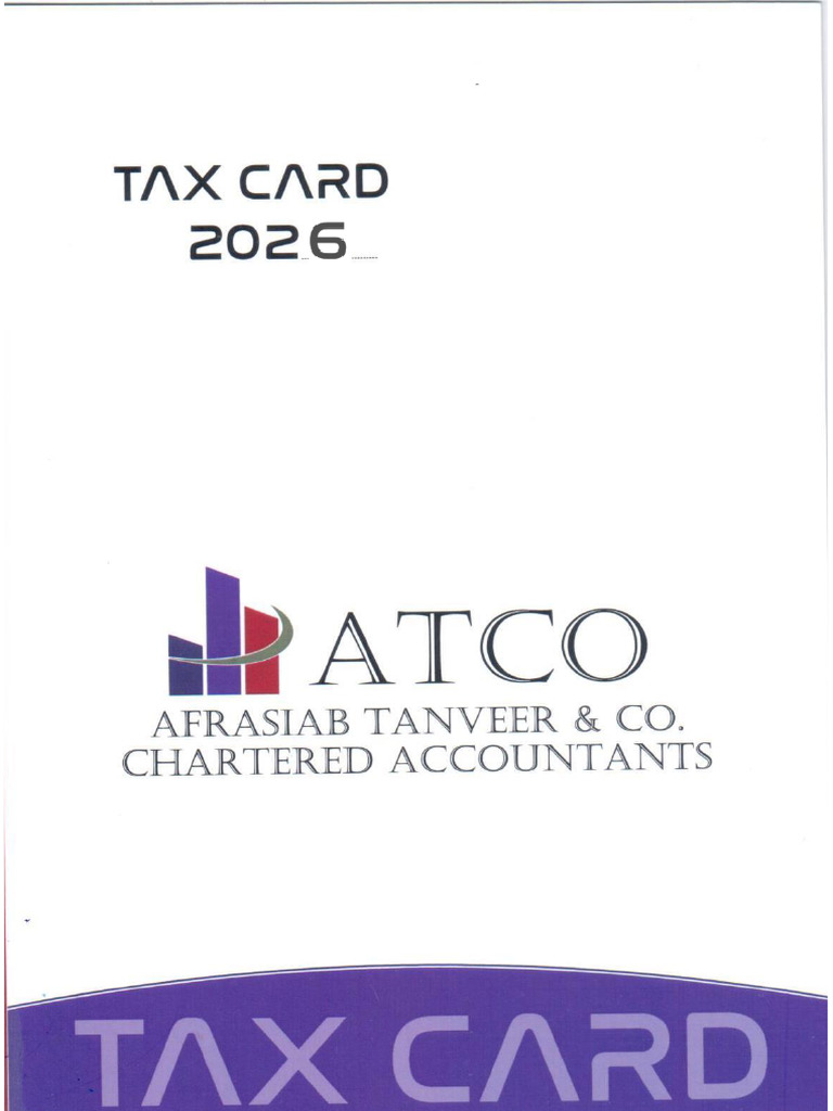 Atco Tax Card 2026 | PDF | Dividend | Capital Gain