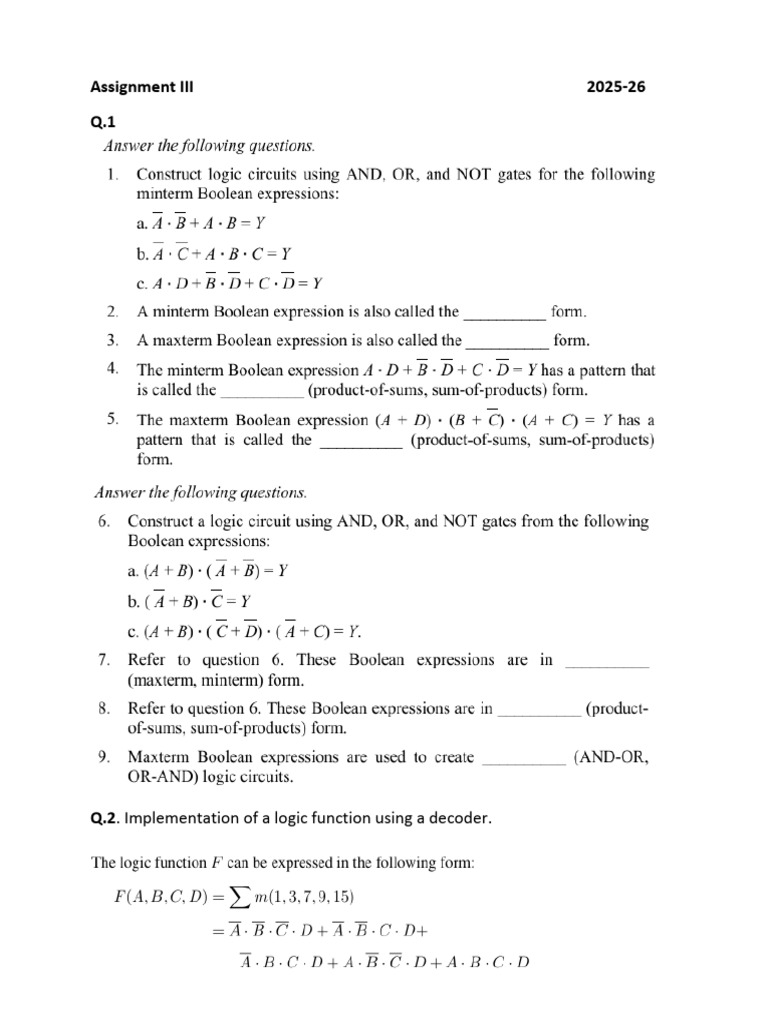 Assignment III DF 2025-26 | PDF