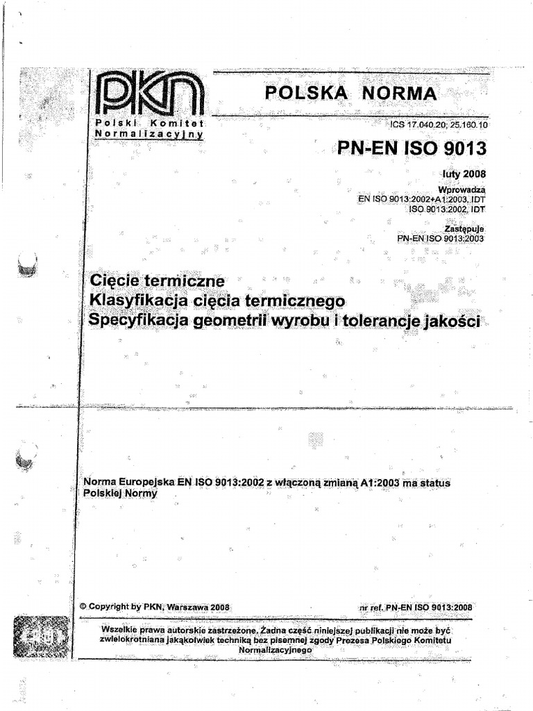PN en Iso 9013 | PDF
