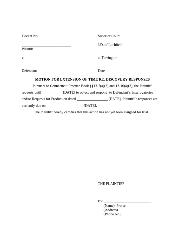 Motion For Extension Re Discovery | PDF