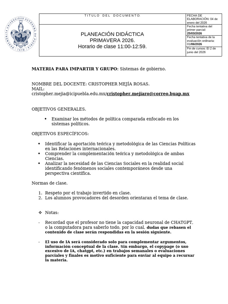 Planeación Didáctica de Clase. | PDF | Maestros