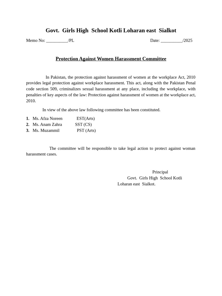 Harrasemnt Noification | PDF