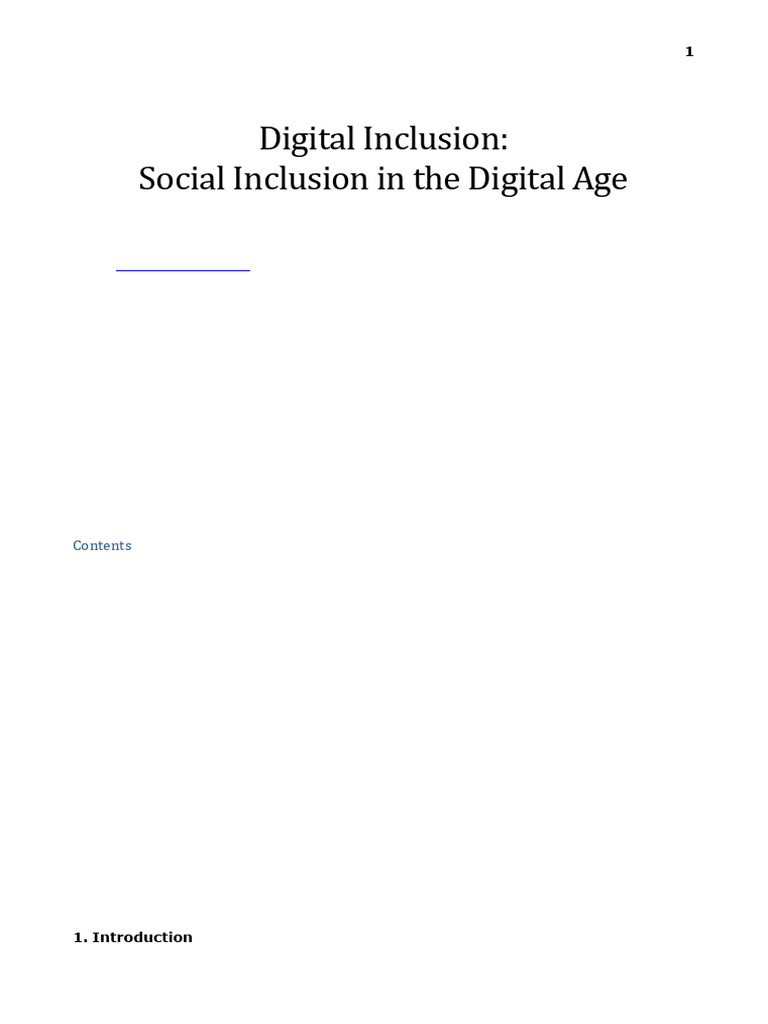 Accepted Digital Inclusion Social Inclusion in The Digital Age | PDF ...