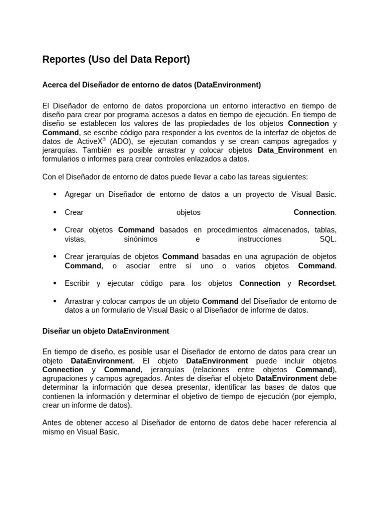 Data Report | PDF | Active X Data Objects | Informática