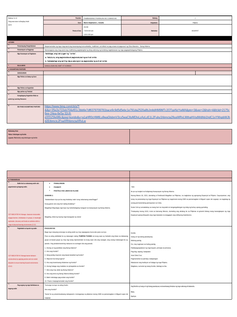 Daily LP Template - Doc 1 | PDF