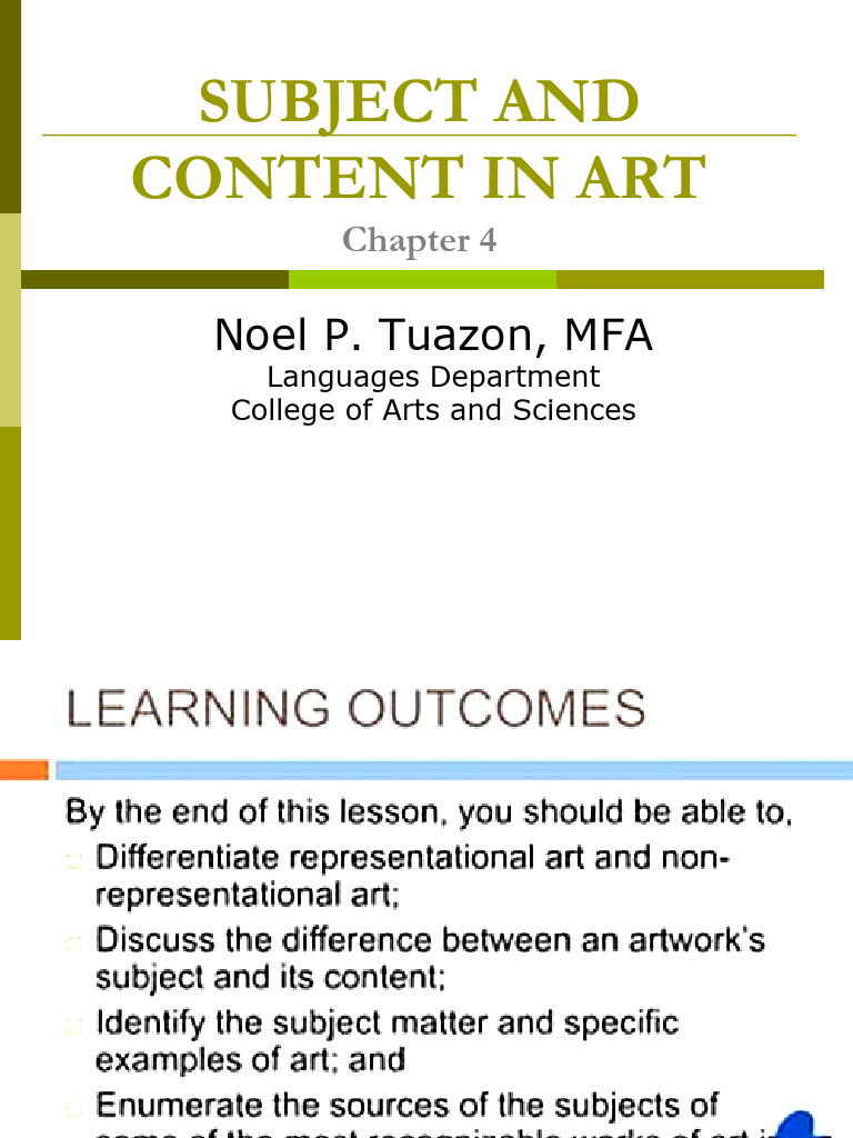 Chapter 04 - Subject and Content in Art - Clean Enhanced - PPTX ...