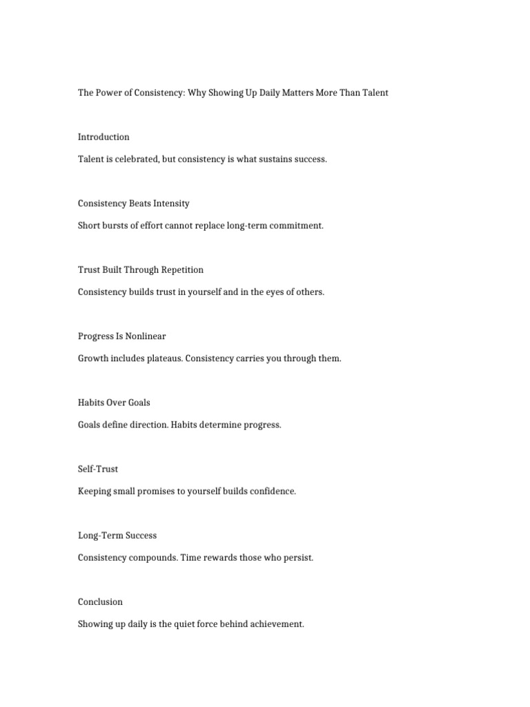 Document 3 The Power of Consistency | PDF