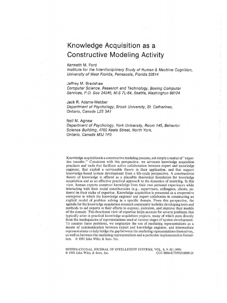 1993 - Ford Et Al - Knowledge Acquisition As A Constructive Modeling ...